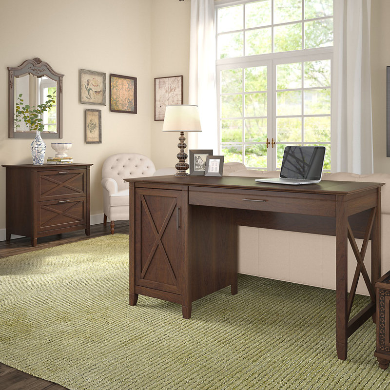 Oridatown Single Pedestal Computer Desk with Lateral File & Reviews